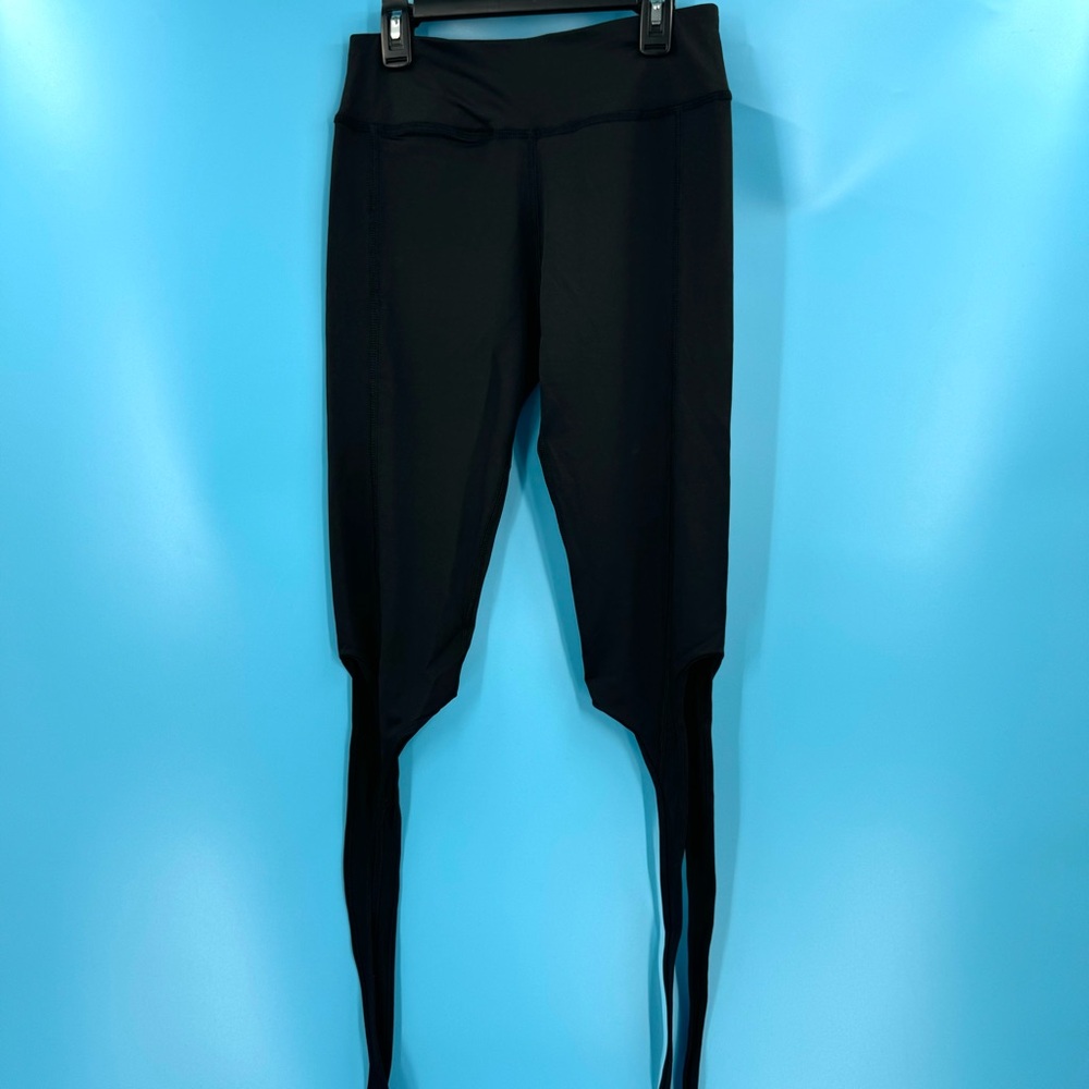 Womens Bandage Skinny Sport Yoga Leggings - Black - Picture 3 of 10